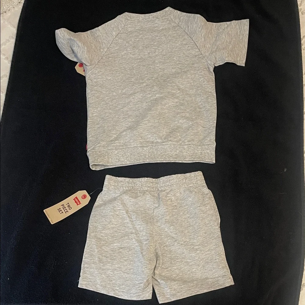Levi's Heather Gray Logo Tee and Shorts Set nwt 3T